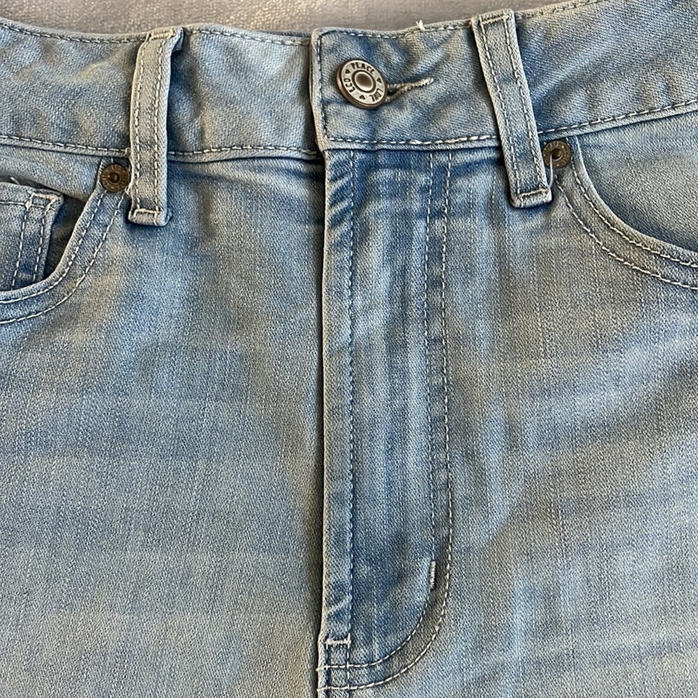 Rewash light wash super high rise peace love eco jean shorts size 5 size 27 - Picture 4 of 10